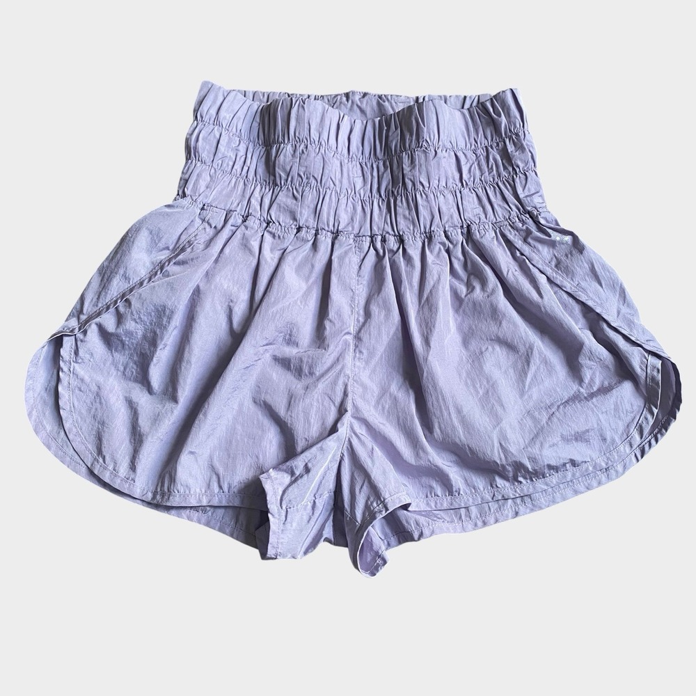 Free People Movement The Way Home Shorts Size M Lavender Smocked High Waist